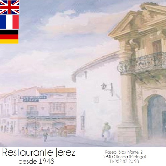 Carta en Inglés - Francés - Alemán - Italiano - Promoción especial de Restaurante Jerez en Ronda PASS